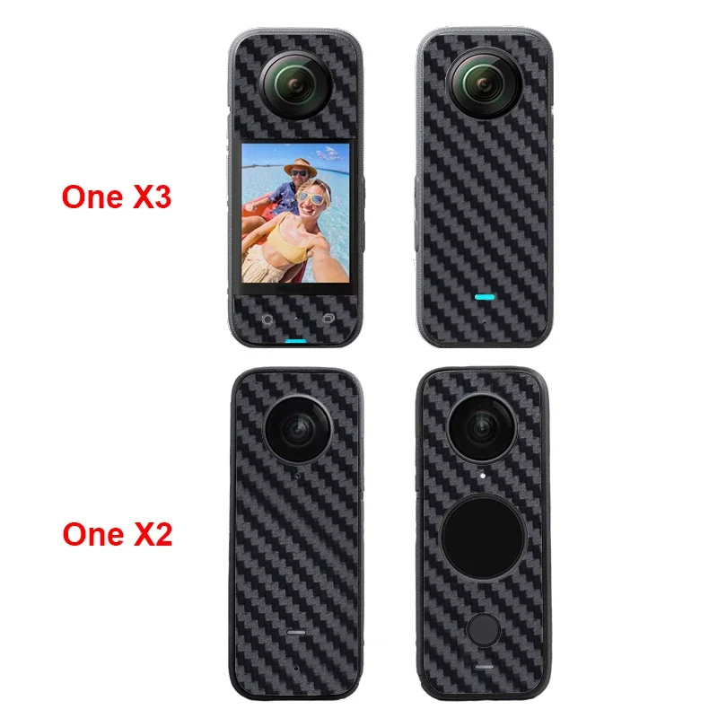 탄소 섬유 PVC 스티커 필름, 전면 및 후면 스크래치 방지 데칼 스킨, Insta360 One X3 / One X2 랩, Insta360 One X4 3D