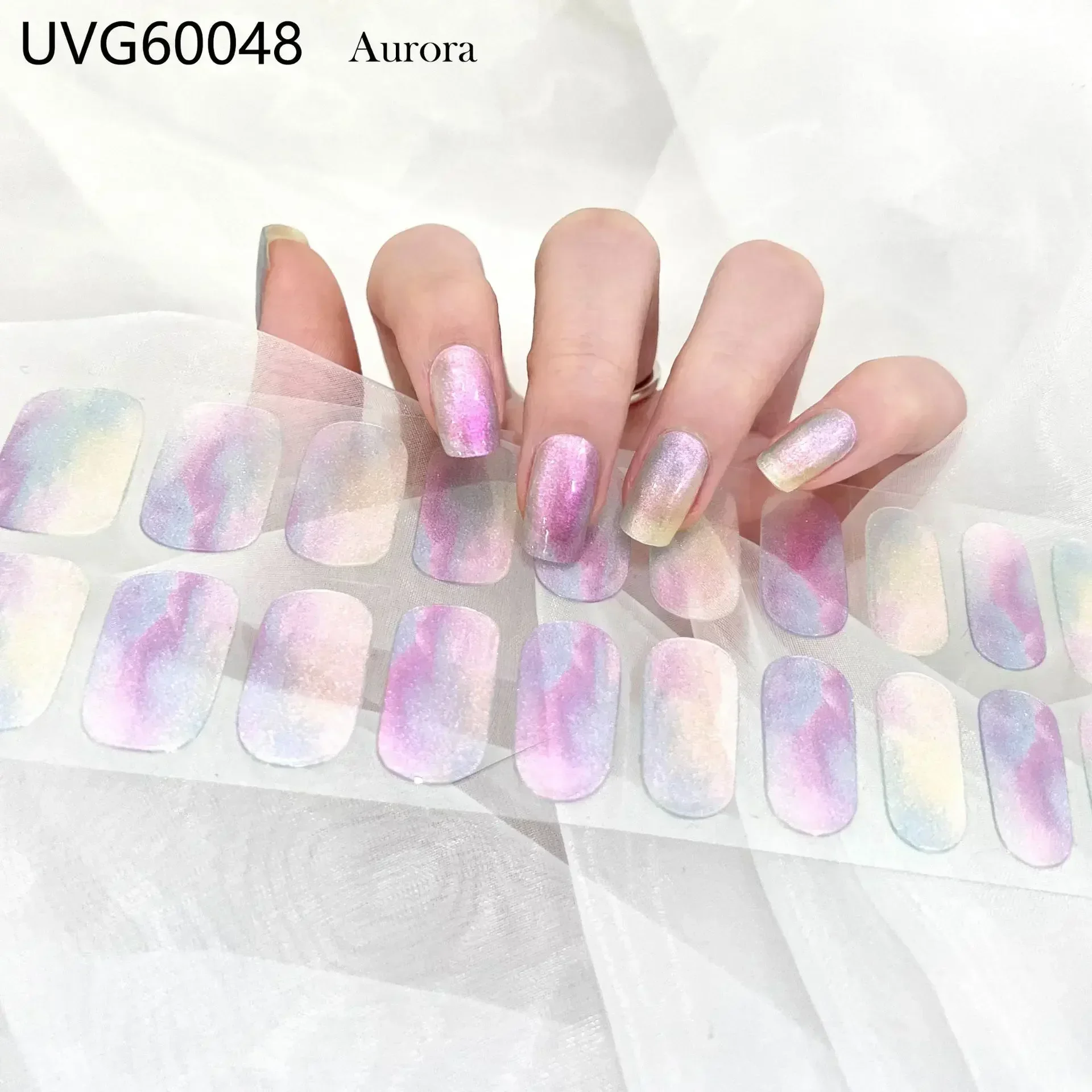 Premium Semi-Cured Nail Wraps Set - Waterproof, Long-Lasting Gel Nail Stickers