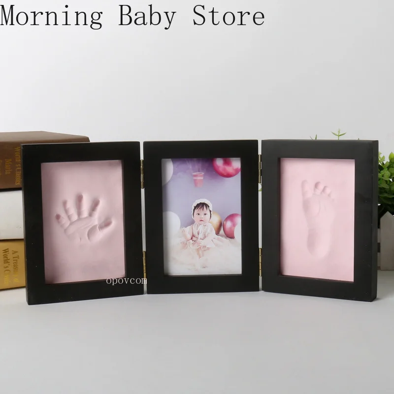 Hand and Footprint Kit Ultrasound Photo Frame Hand and Footprint Clay Newborn Baby Handprint Footprint Photo Frame with Clay Kits Baby Boy Girl DIY Souvenirs Toys Gifts Stuff Home Decoration