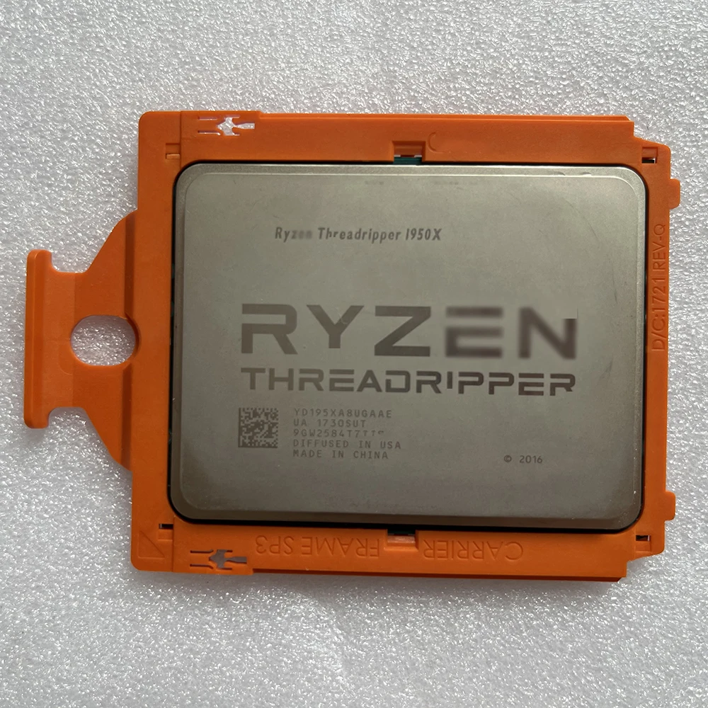 For AMD Ryzen Threadripper 1950X CPU 16C 32T 3.4GHz 14nm L3=32MB Socket sTR4  TDP180W Processor High Quality Fast Ship
