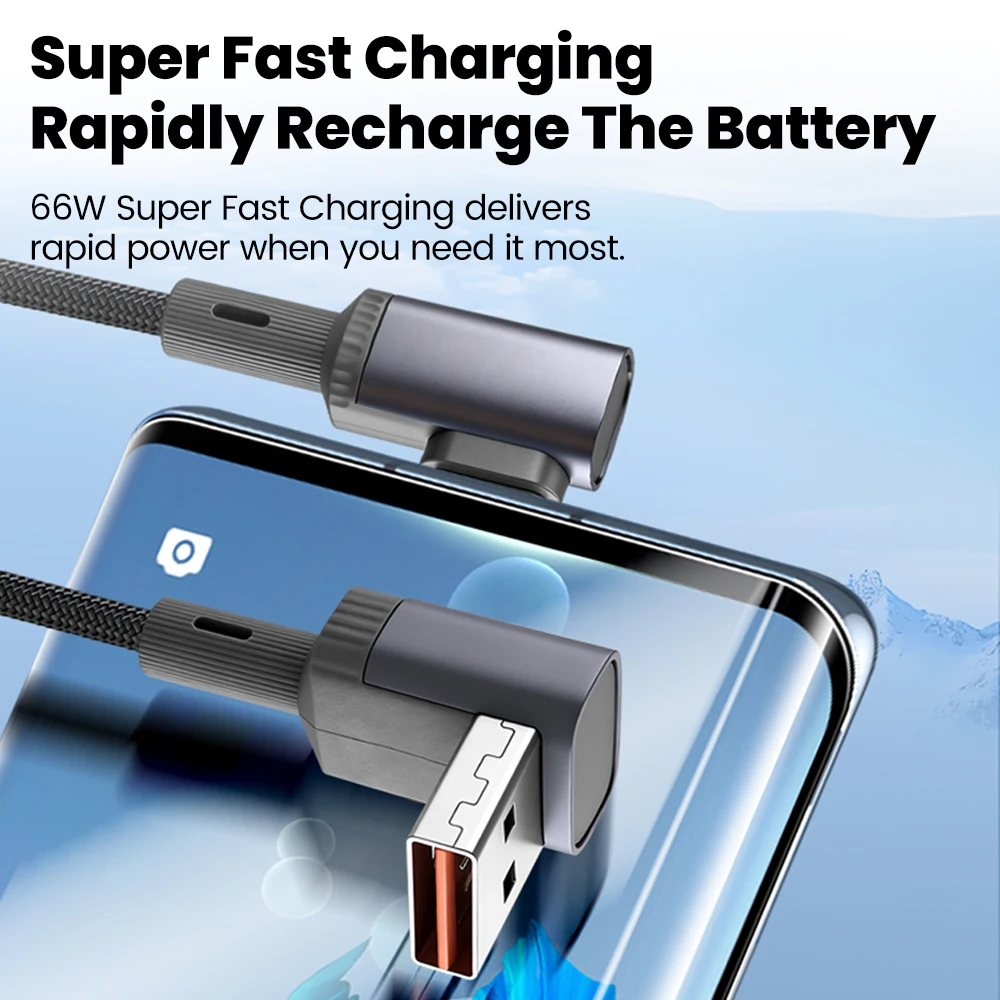 รูปสินค้า สายชาร์จ USB-C ยืดหยุ่น ชาร์จเร็ว 66W สำหรับ iPhone & Huawei