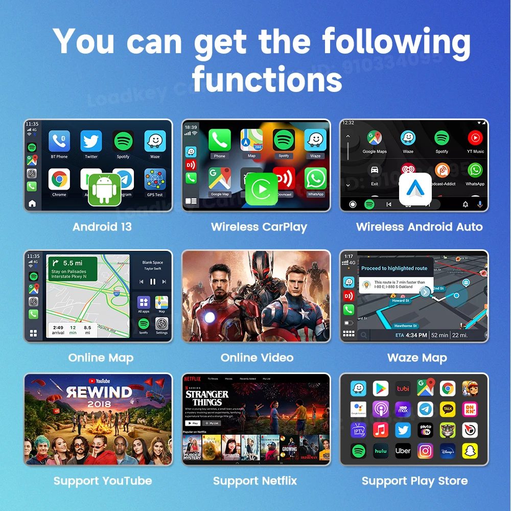 Carlinkit CarPlay ̴ Ai TV ڽ Andoroid 13  CarPlay ȵ̵ ڵ Audi Bmw Mazda Toyota 4G LTE 128G