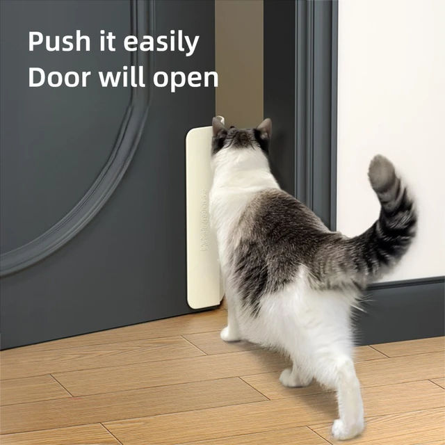 Elastic Cord Automatic Pet Door Opener Easy Installation Without Drilling Pet Automatic Door Punch-Free Automatically Closes 3