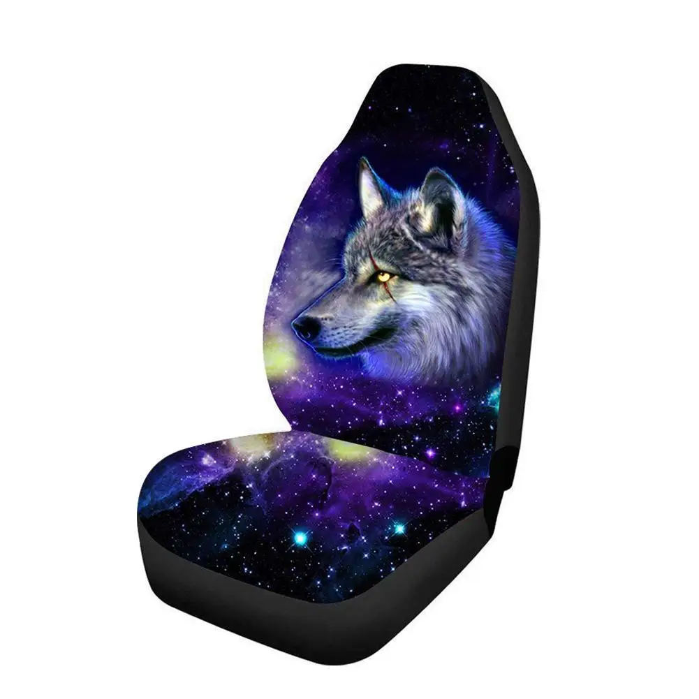 Universal Car Seat Cover Thickening Polyester 3D Wolf All Interior Print Seat Auto Cover Protection Pattern Inclusive Front C3M9