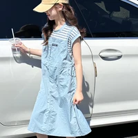 Robe d'été pour filles, robe-veste pour enfants, fausse robe longue de style occidental pour filles, jupe trapèze 2