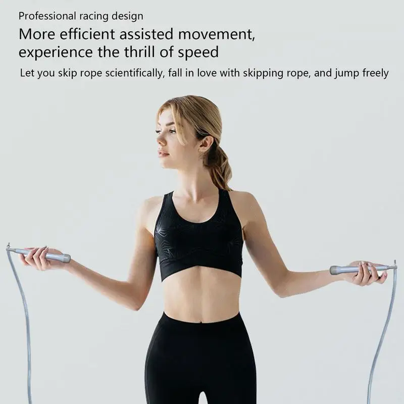 Adjustable Jump Rope Adjustable Fitness Skipping Cable Exercise Cord No-Tangles Jumping Cable With Ergonomic Handle Fitness Cord