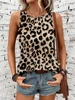 2026 New Leopard Print Women's Crewneck Tank Top Everyday Casual Women's Sleeveless Top Street Fashion Women's Tank Top