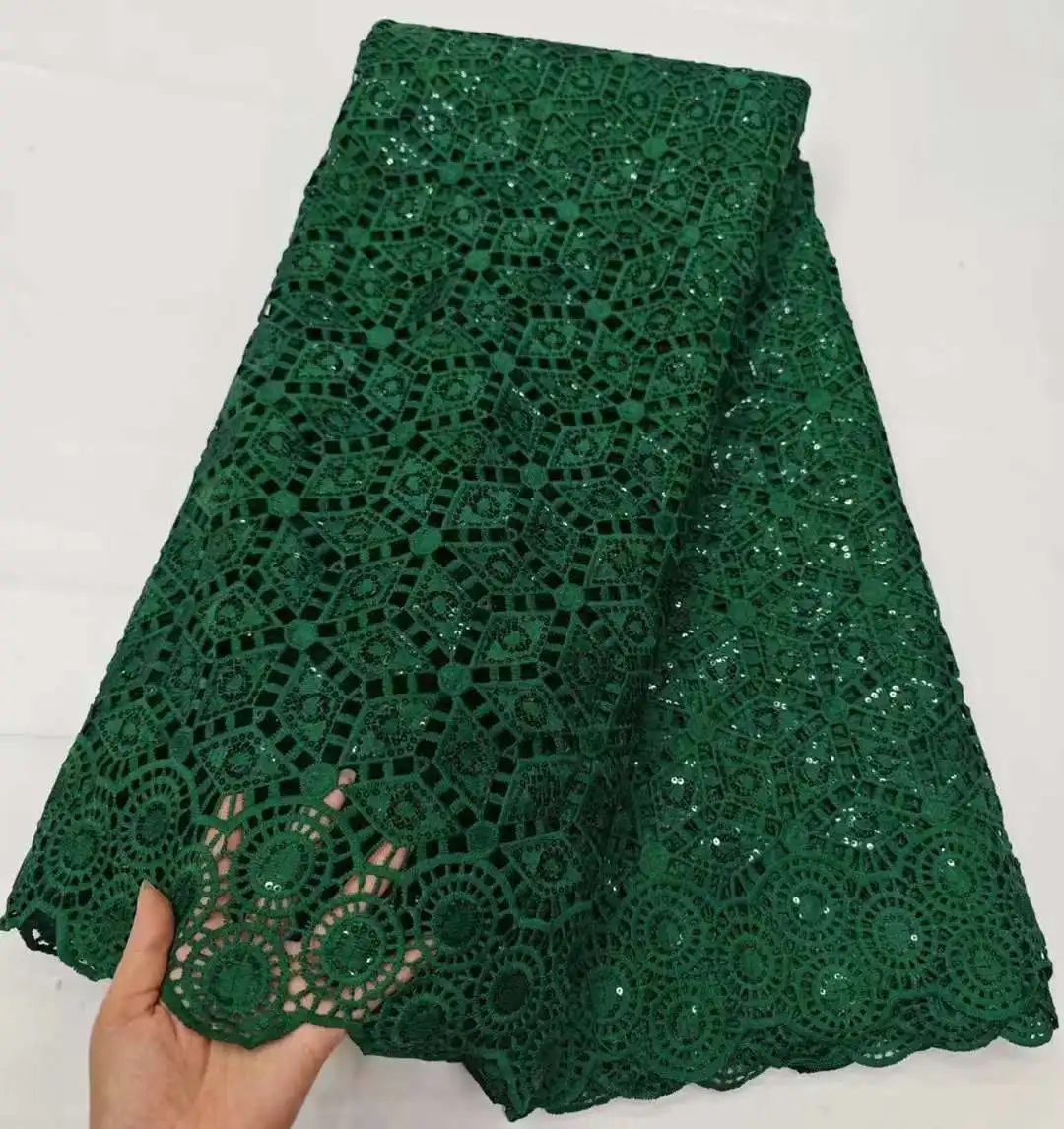 High Quality French Sewing Material African Guipure Lace Cord Fabric Nigeria Water Soluble Wedding Bridal Women Dress