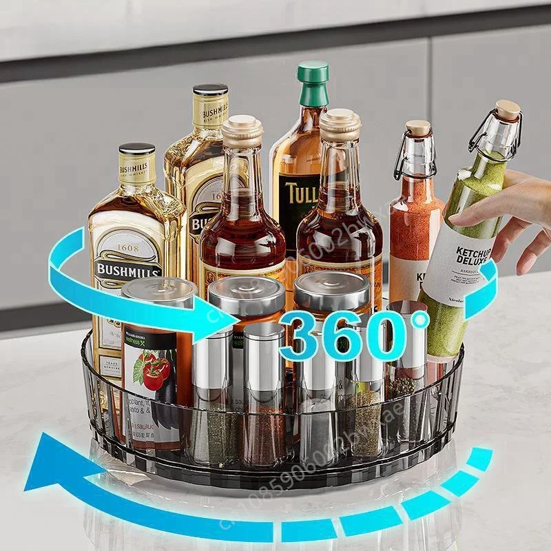 360 Rotating Tray Spice Rack Pantry Cabinet Turntable With Base Storage ...