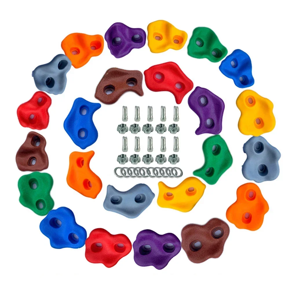 Rock Climbing Holds Wood Wall Kids Climbing Stones Toys Playground Game Hand Feet Hold Grip 10pcs/set For Kids