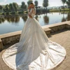 Exquisite Wedding Dresses A-Line Bridal Gowns Lace Appliques Full Sleeves High Neck Robe For Party Vestidos De Novia Customized 3