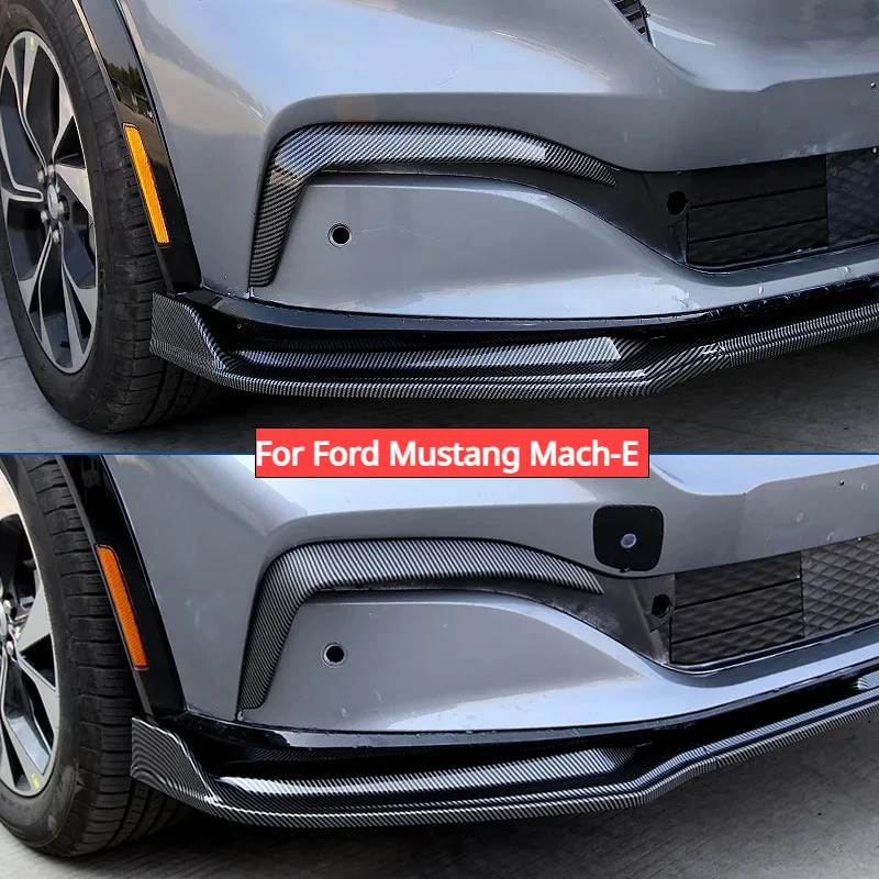 Per Ford Mustang Mach-E Paraurti Anteriore Spoiler Blade Light Brow Wind Knife Fibra Di Carbonio Abs Decorativo Cover Sticker Modifica