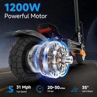Trottinette électrique AOVOPRO G67 1200W, capacité de la batterie 48V13.5AH, autonomie de 35-50KM, trottinette électrique tout-terrain, pneus gonflables de 10 pouces 3