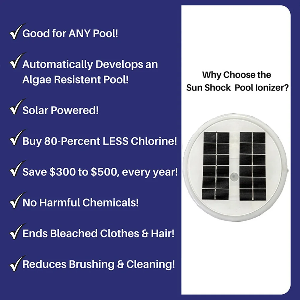 Solar Powered Pool Ionizer Floater with RGB LED Light Solar Pool Ionizer Auto Pool Cleaner Equipment Swimming Pool Accessories