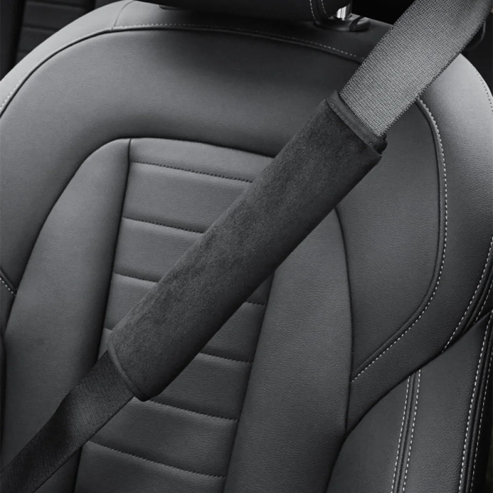 2pcs Plush/ice Silk Seat Belt Covers Car Shoulder Pad Seat Belt Car