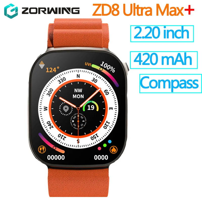 Kritisk landing Rindende Zd8 Ultra Max+ Smart Watch Compass Strap Locks Men Bluetooth Call Wireless  Charging Nfc Series 8 Ip68 Smartwatch Sport 2.20 Inch - Smart Watches -  AliExpress