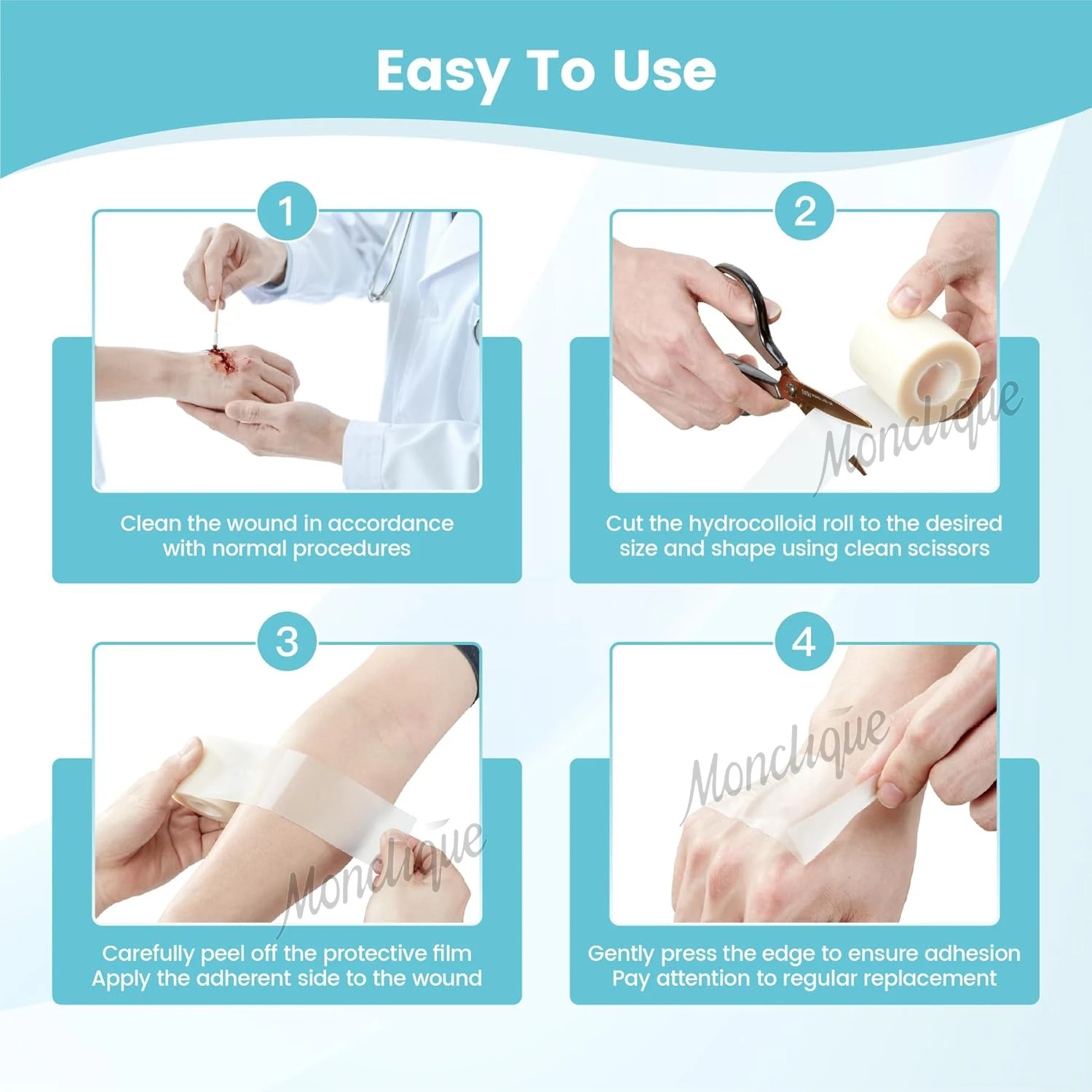 Hydrocolloid Patch Bandages Self-Adhesive Medical-Grade Bed Sore Bandages Acne Care Sterile and Waterproof First Aid Care Tool