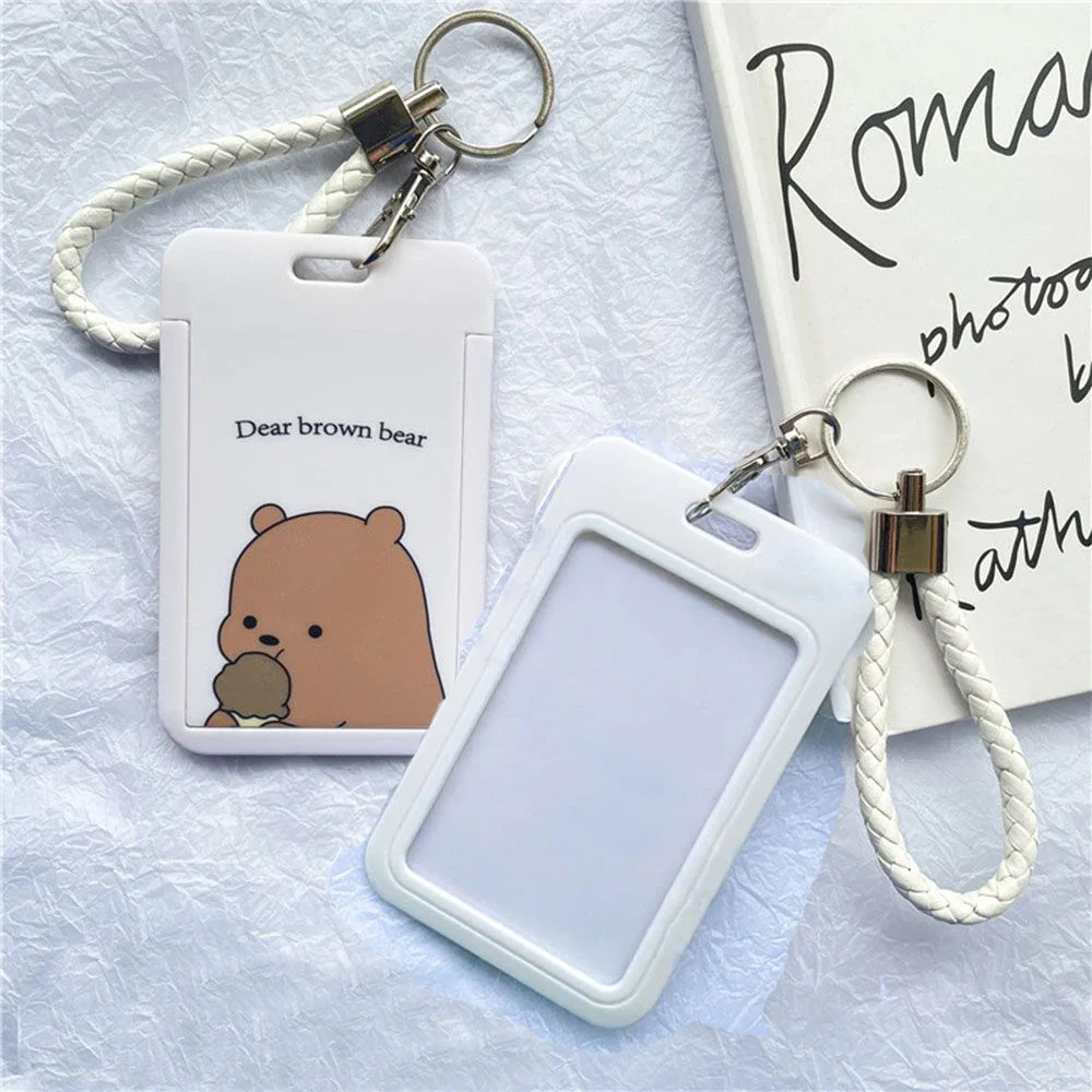 

Student Cartoon Cute Bear Business Card Holder Badge Credit Card Holders Bank ID Holders Bus Card Cover Case Women Men Supplies