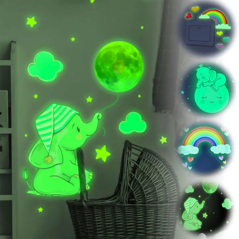 Interior Decoration for Home Accessoires Fluorescent Wall Stickers Waterproof Glow In The Dark Hearts Child Partits Useful Thing