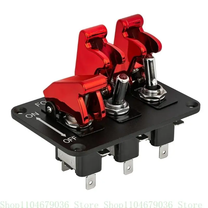 3-Gang-Schalttafel, LED-beleuchtetes Schalttafel, elektronisches Relaissystem, universell für LKW, ATV, UTV, 12/24 V