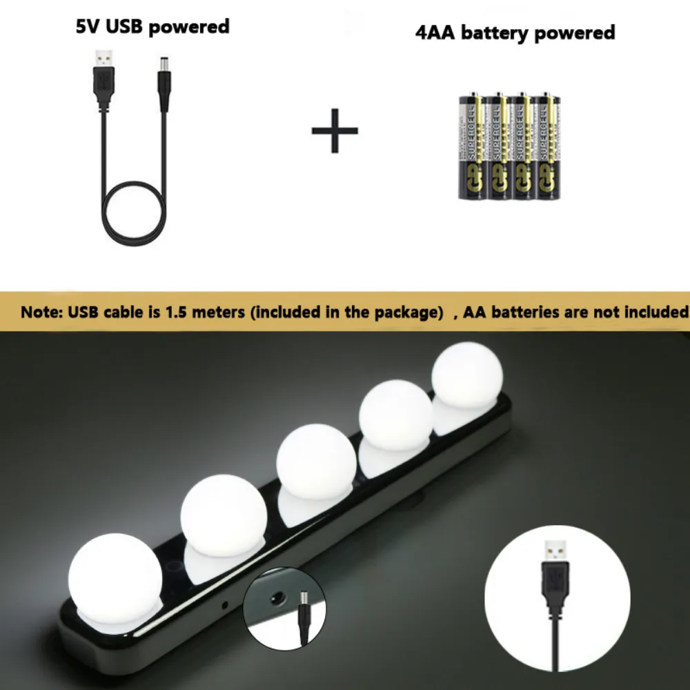 Luces LED de Espejo con Bombilla Regulable, 3 Modos de Color de lámpara, Luz  Espejo Maquillaje, Tocador, Espejo, , Pared - Magnético Macarena Luces de  espejo de vanidad LED