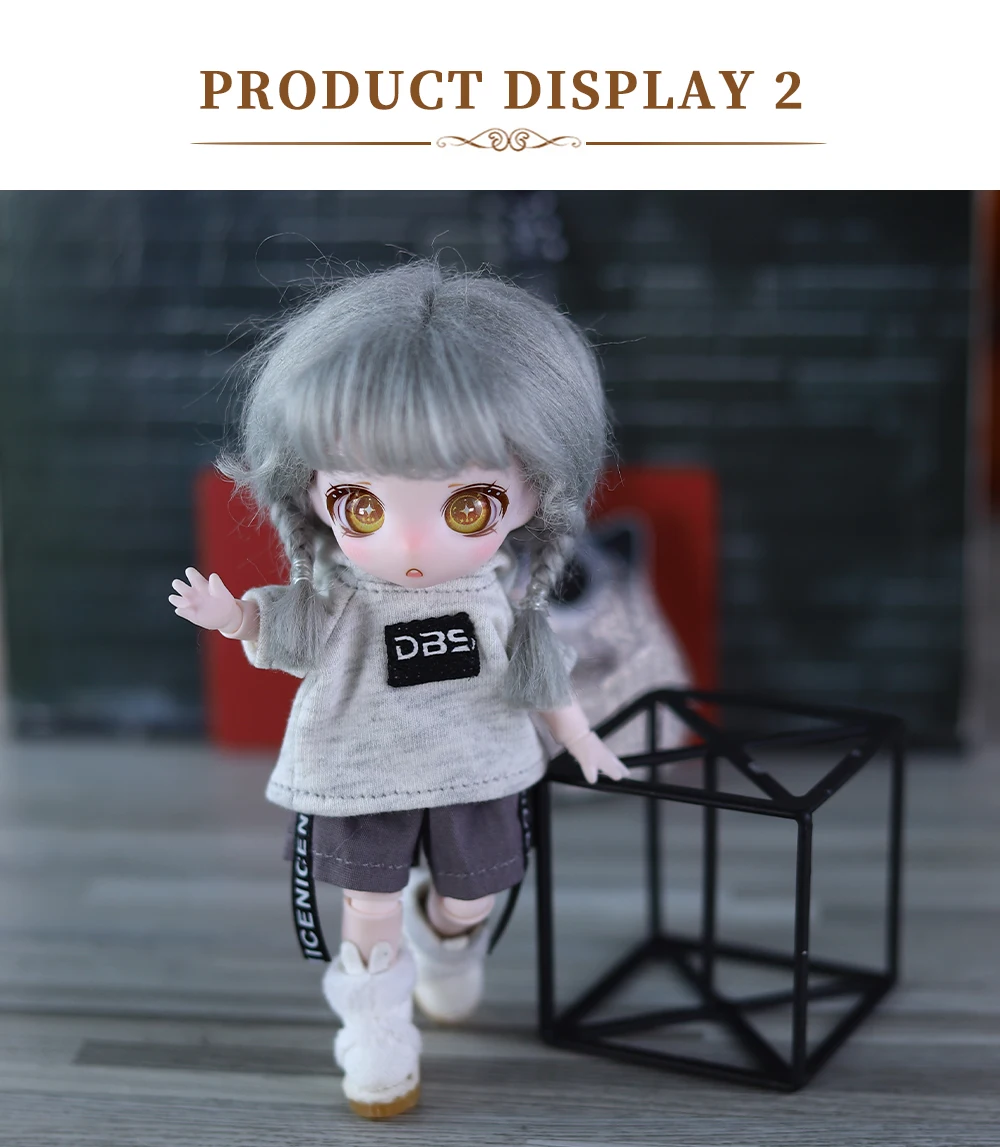 DBS Dream Fairy BJD OB11 MAYTREE Puppenzubehör Perücke Ersatz 1/12 Puppenkopf süßer Pony Perücke Spielzeug SD – Detail 5