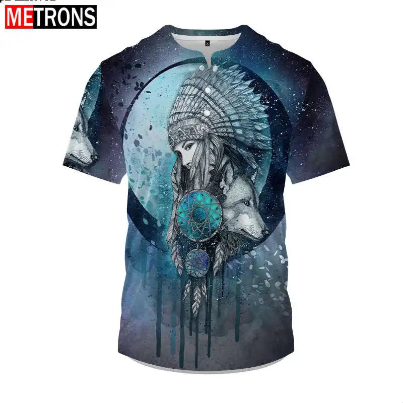 

New Fashion Men's Short Sleeve Button T-shirt Design Sense Pattern 3D Printing Loose Relaxed Street Men's Top Summer Breathable