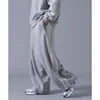 25SS Butterfly Embroidery AWGE Wide Leg Pants Men Women Grey Pure Cotton Oversized Striped Sweatpants 1
