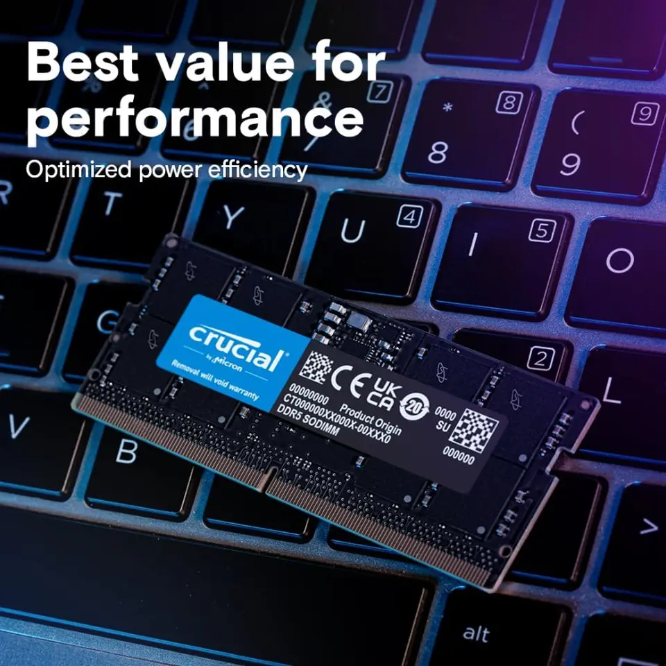 Crucial 16GB/24GB/32GB/48GB DDR5 RAM 5600MHz ノートパソコン用