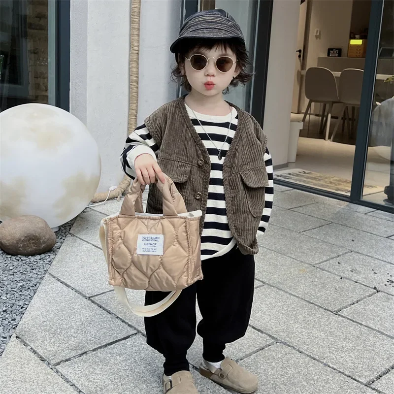 Handbags Kid Bag Autumn Winter New Fashion Korean Style Children Boys and Girls Carrying Hand-held Mobile Phone Accessories Bags