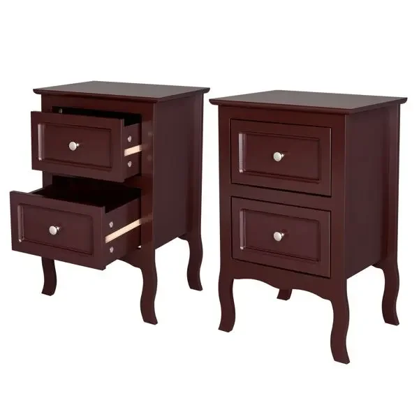Country Style 2-Tier Nightstands (Set of 2) 3