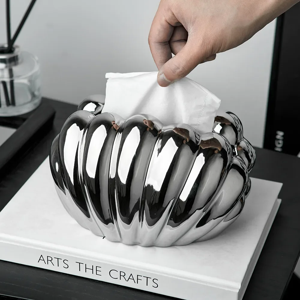 Lovely Luxury Shell-shaped Tissue Box Modern Table Napkin Holder Nordic Home Decor Desktop Storage Ceramic Crafts Accessories 3