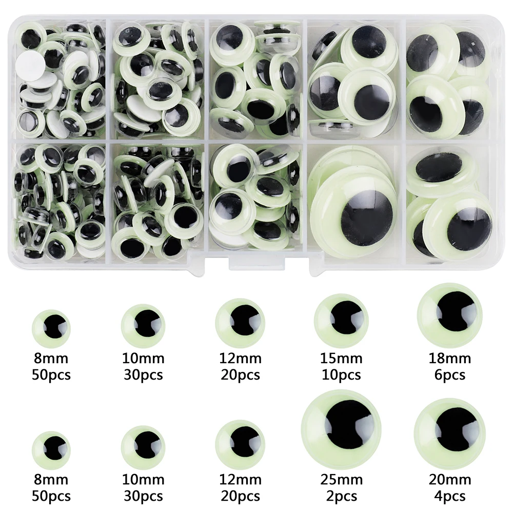 Occhi giganti in plastica con occhi autoadesivi grandi neri per artigianato 5 pollici 7 pollici 4 pollici 4 pollici Set di 8