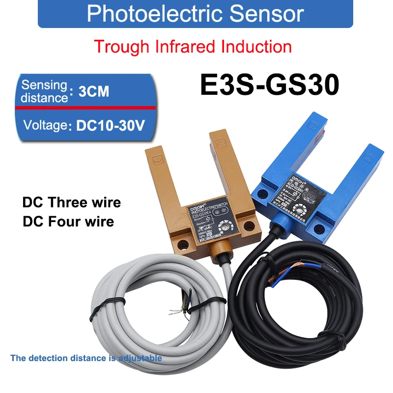 Detectando Distância Calha Indução Infravermelha Sensor Fotoelétrico Interruptor Dc1030v Ac90250v Npn Pnp E3s-gs30 3cm