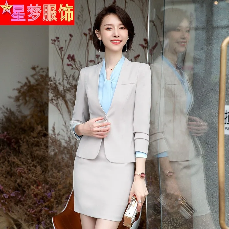 1872 Long Sleeve Boutique Women's Clothing Business Suit Office Temperament Office Suits plus Size Suit White Collar Business Fo