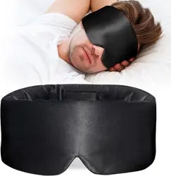 Luxurious Silk Sleep Mask - Ultimate Comfort and Total Blackout Eye Cover (Black)