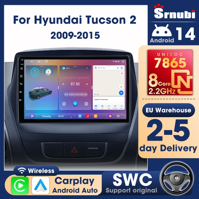 Lecteur multimédia Srnubi 2 Din Carplay Android Auto pour Hyundai Tucson 2 LM Ix35 2009-2015, autoradio UIS7865, stéréo 8 cœurs, navigation GPS, prise en charge audio DSP, stéréo SWC, ventilateur de refroidissement intégré 1