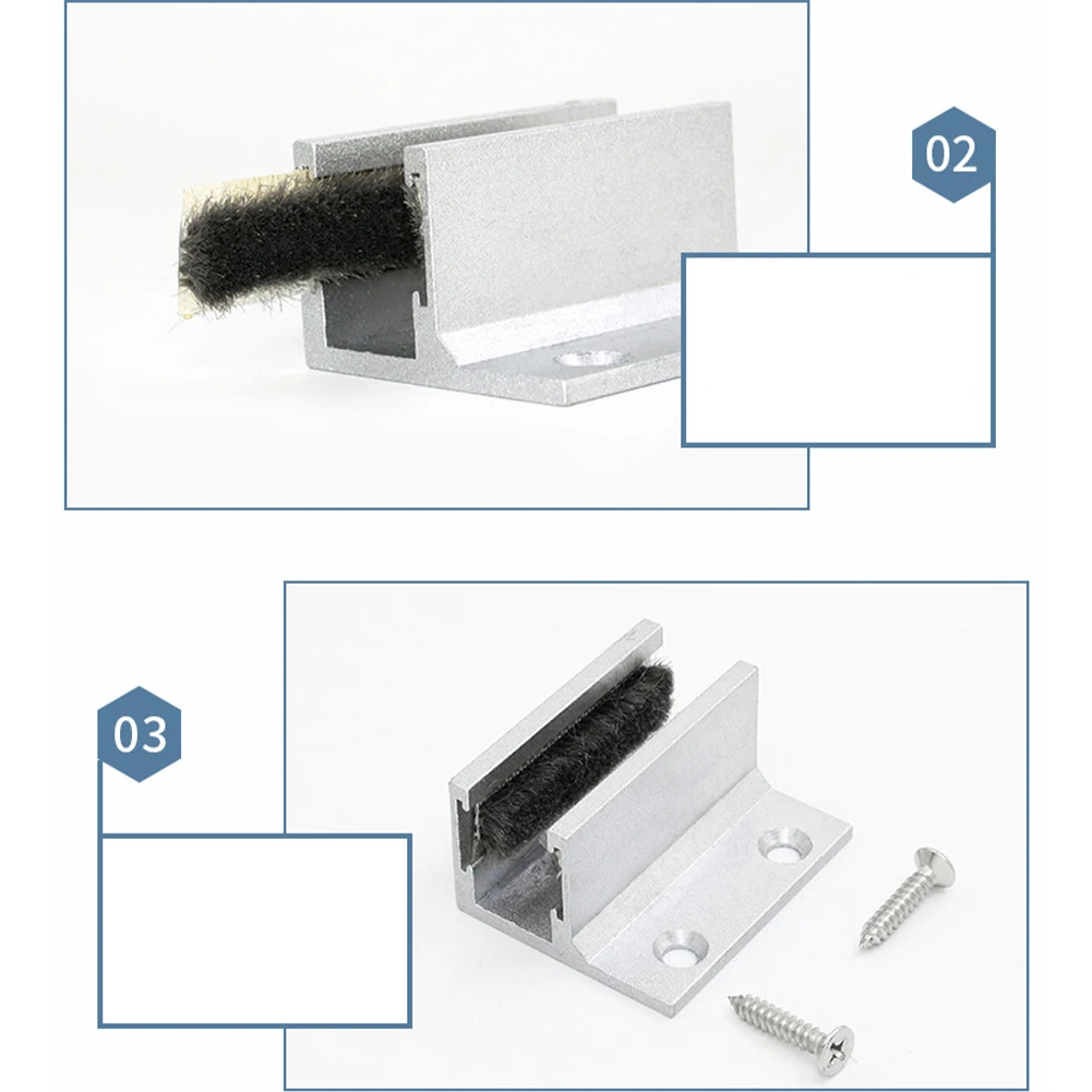 Glass Sliding Door Floor Rails Glass Anti Swing Base Sliding Door System Rails Fixed Base Hanging Wheel Accessories
