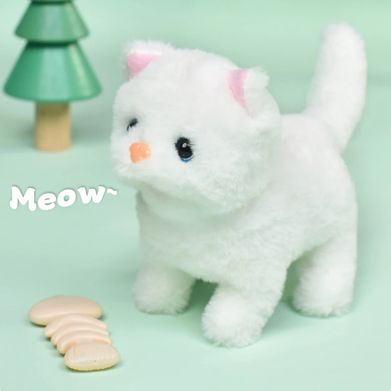 Plush Puppy Toy Electronic Interactive Pet Dog Walking Barking Realistic Stuffed Animal Pretend Play Set for Children Girls