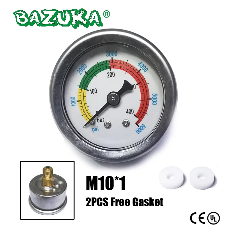 HPAHandPumpHighPressureGaugeManometer46MM40MPA6000PSIM101