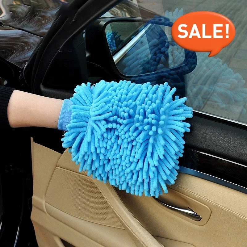 Chenille Car Wash Mittens: Double-sided Coral Polyps Gloves for Auto Cleaning and Beauty Care Accesorios Para Veh&iacute;culos