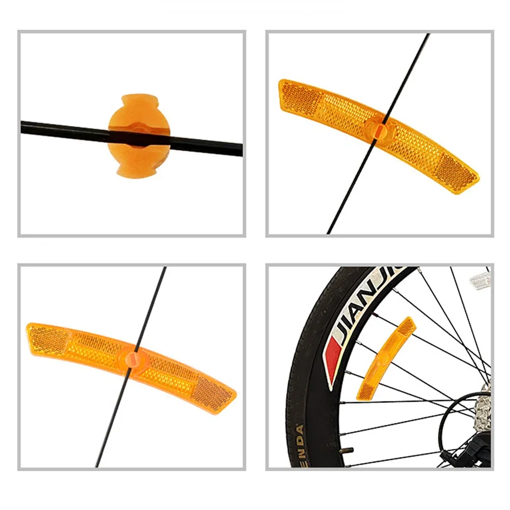 Mountain Bike Spoke Reflector Fish-shaped Wheel Steel Rim Reflectors Bicycle Reflective Light 4pcs bike accessories