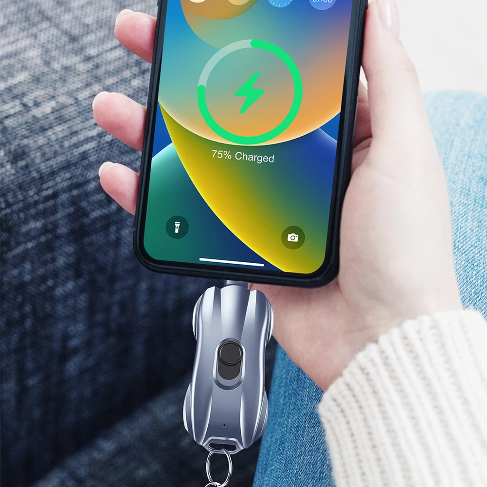 Portable Keychain Charger 1500mAh Type-C Ultra-Compact Mini Battery Pack Fast Charging Backup Power Bank For Iphone Devices