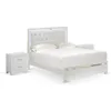 PA05-Q2N000 Pandora 3-Piece Bedroom set with an Adjustable LED lighting Headboard Queen Size Bed 2 modern nightstands - White F 1