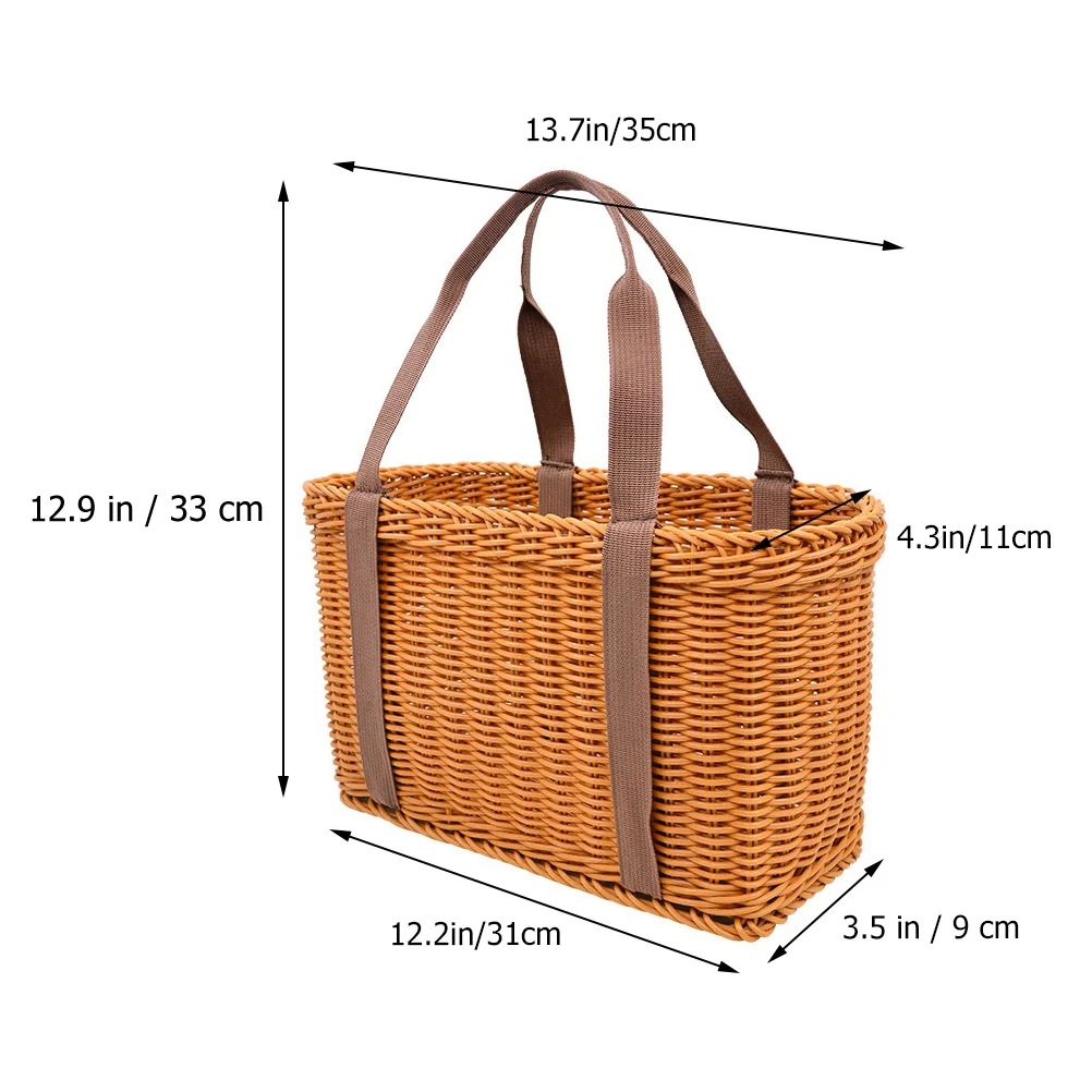 

Hand-Woven Basket Handmade Handle Bag Creative Storage Holder Portable Container Basket for Kitchen