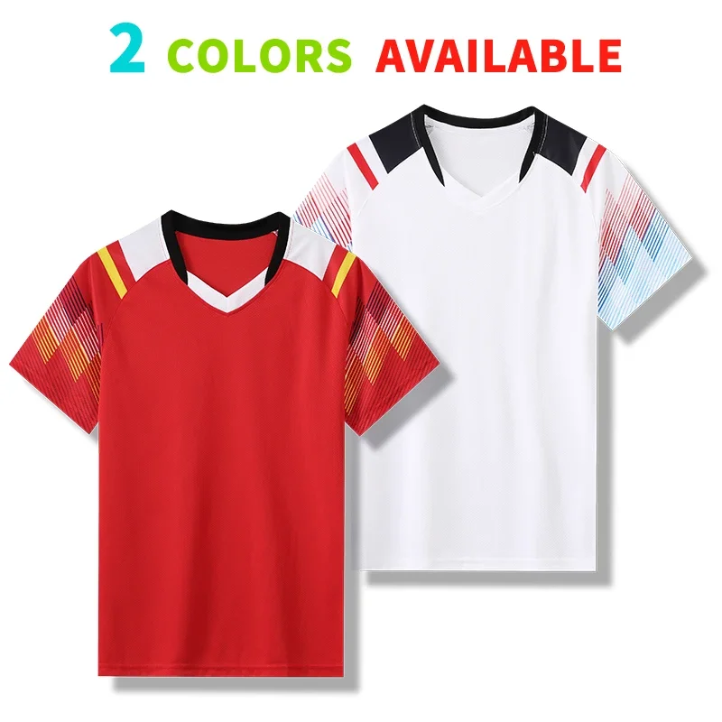 Outdoor Sports Men's T Shirt Fashion Badminton Training Clothing Summer Breathable Tees Casual V-neck Short Sleeve Tops GJ290