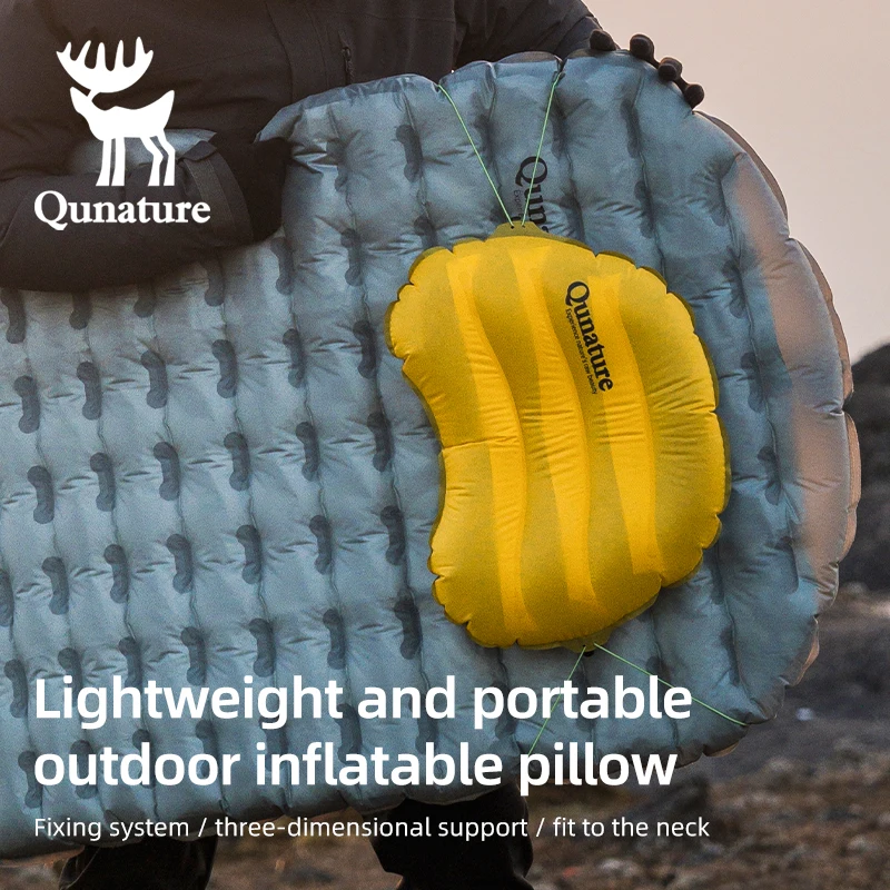 Qunature Inflatable Camping Pillow Lightweight Comfortable Travel Pillow for Outdoor Hiking Backpacking Airplane inflatable pillow camping pillow