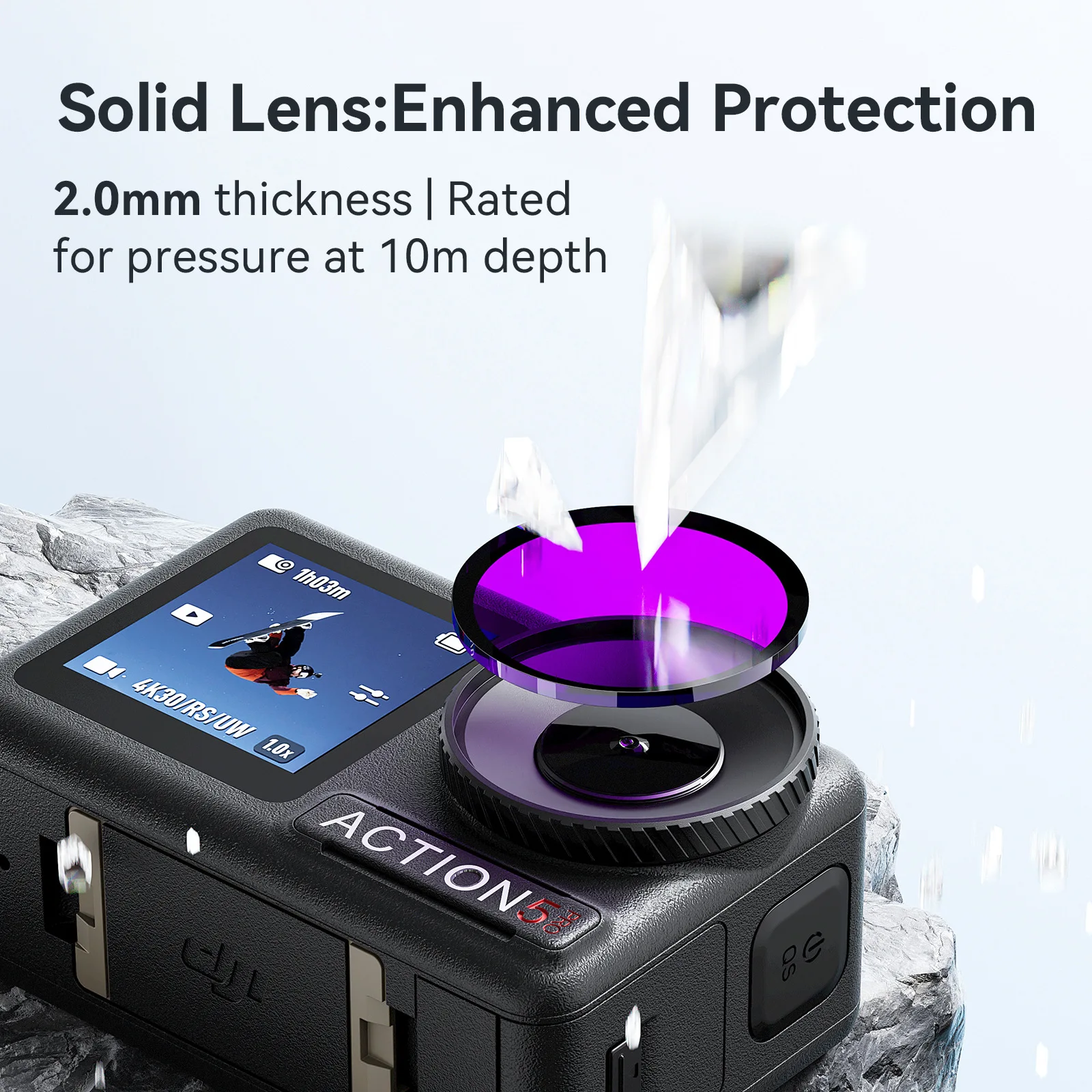 Waterproof Diving Lens Filter for DJl OSMO Action 5Pro/4 Series Anti-Fog Seamlessly Adapted To Waterproof Cases action camera accessory