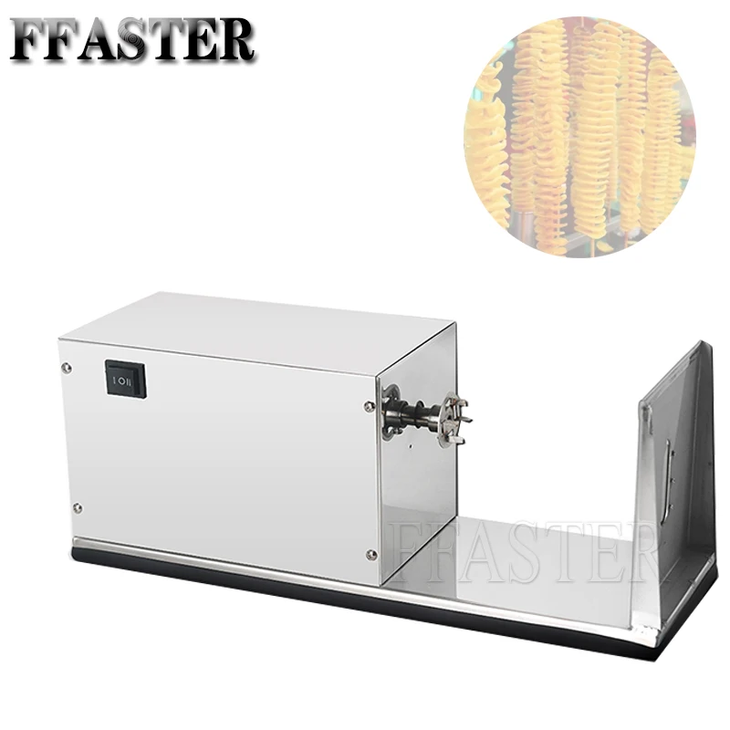 

Automatic Stretch Stainless Steel Potato Slicer Chips Cutter Tornado Potato Machine Spiral Twisted Potatoes On A Stick