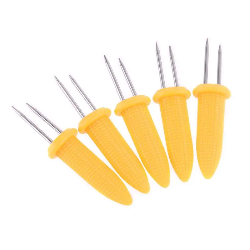 New Corn on the Cob Holders Set for Skewers BBQ Twin Prong Sweetcorn Holder Fork Kitchen Tool -10 pcs
